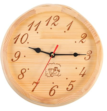 Alipis Kreative Sauna Holz Uhr – Wanduhren Für Sauna Feuchtigkeitsbeständig Einfache Montage Attraktives Deko-Zubehör Für Dampfbad Und - 223 cm