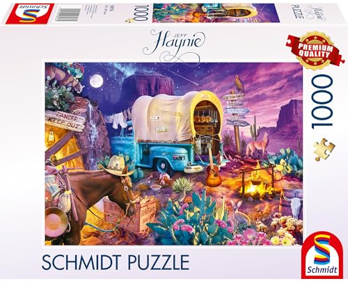 Schmidt Spiele 58576 Jeff Haynie, Romantisches Wildwest-Camping, 1000 Teile Puzzle | Jeff Haynie