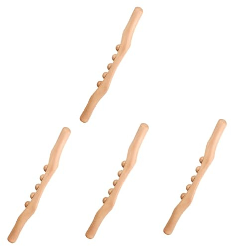 Beavorty 4 Piezas Palillo Para Raspar Masaje Automático Palo De Rodillo Herramienta De Punto Gatillo Herramientas De Bola Estante Manos Gancho Para Toallas De Mano Pernos Soga Ciervo Haya