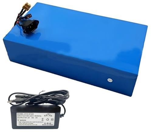 GNIUBBDB 60V 20Ah E-Bike Batería De Iones De Litio con 67.2V 2A Cargador 16S8P Bicicleta Eléctrica Scooter Batería Incorporada BMS para 250W 300W 350W 500W 750W 1000W Motor XT60 Plug