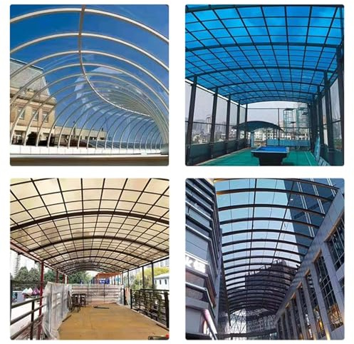 Láminas de policarbonato para techos, protección UV, resistentes a la lluvia, paneles transparentes para invernadero (1,22 x 2 m), ideal para estructuras al aire libre