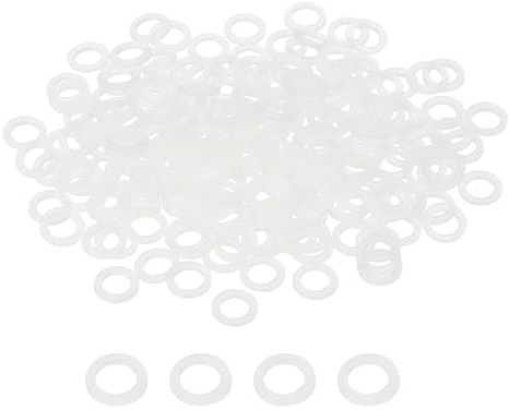 PATIKIL Rondelle Piatte In Nylon M5, 200Pz 5Mm Diametro Interno 8Mm Diametro Esterno 1Mm Spessore Guarnizione Rotonda Plastica Distanziale Per Bulloni Viti Tubi Acqua, Bianco