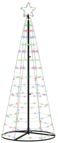 vidaXL Árbol de Navidad LED con 390 LED Multicolor 250 cm Hierro, Sala de Estar, Moderna decoración navideña, árbol de Luces LED, Luces Festivas para Interiores y Eventos