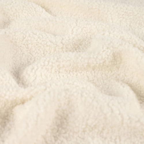 Tissu Teddy Bouclette 6 Coloris Oeko-Tex® - Vendu au Mètre - 280g/m² Largeur 160cm (Écru)