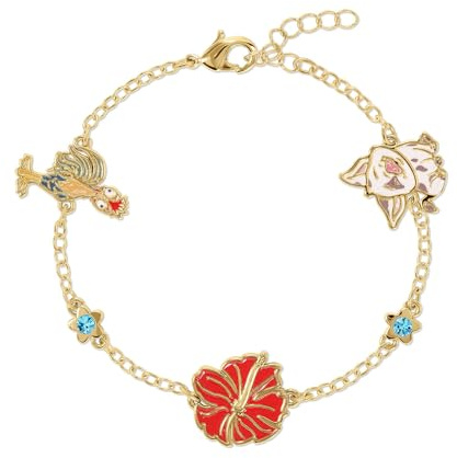 Disney Moana Mädchen-Armband aus Sterlingsilber, goldfarben