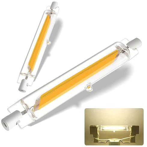 Dvnoua R7S LED 118mm Dimmbar, 20W R7S LED 118mm Lampen Ersatz für 200W Halogen Leuchtmittel, Naturweiß 4000K 1000 Lumen, Kein Flackern, 360°Abstrahlwinkel, für Flur/Deckenlampe/Stehlampe, 2er Pack
