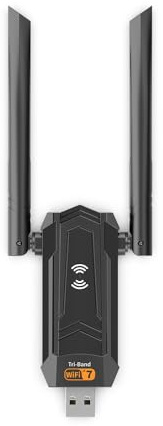 Dongle USB WiFi de 6500 Mbps para PC de escritorio, tarjeta de red USB inalámbrica de Internet con 5 GHz/2.4 GHz/6 GHz Tri-Band Plug & Play sin controlador