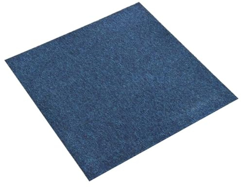 vidaXL Alfombra 20 pcs Azul Oscuro 50 x50 cm 100% Polipropileno, Losetas de moqueta Modernas, Suelo Interior Duradero, Modular Antideslizante, decoración de Habitaciones con Patrones