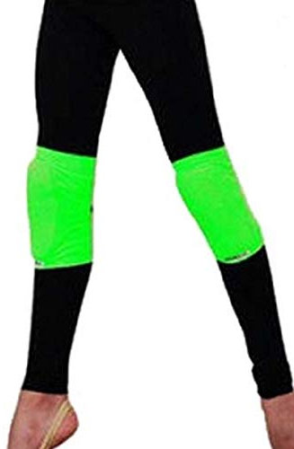 Par de rodilleras Pastorelli para gimnasia rítmica (verde fluo, S (para 7-11 años)