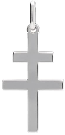 1001 Bijoux Pendentif croix de lorraine argent 925‰ rhodié + Certificat d'Authenticité Argent 925‰, croix d’Anjou, croix patriarcale, symbole patriote de la résistance en France, français, française