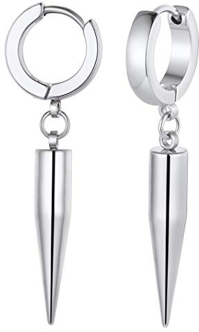 Richsteel Men Dangly Earrings Jewelry Girls Hoop Earring Boys Stainless Steel Drop Cool Earrings
