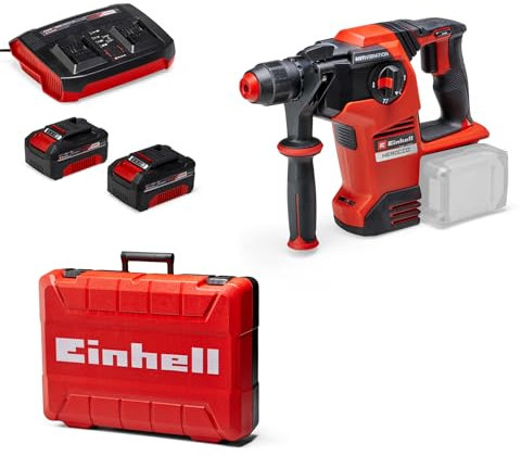 Einhell Power X-Change Cordless SDS Plus Hammer Drill with Battery (x2) and Charger - 3.2 Joule, 36V Brushless 4-in-1 Drill, Impact Drill, Screwdriver and Chisel - HEROCCO 36/28 Rotary Hammer Drill