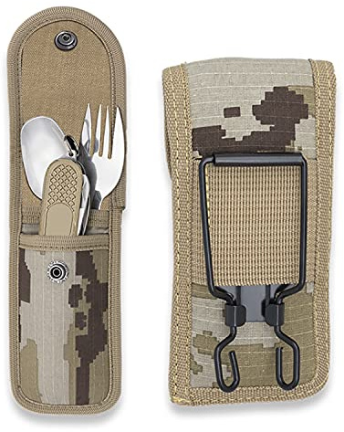 Tiendas LGP, ALBAINOX - 33041- Set Cubiertos multiusos, Navaja Plegable, Cuchara y Tenedor, Supervivencia y Bushcraft