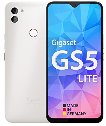 Gigaset GS5 LITE Smartphone - Made in Germany - 48MP Dual Kamera - 4500mAh Wechsel-Akku bis zu 350 Std Standby - schnelles Laden - Octa-Core Prozessor - 4GB RAM + 64GB, Android 13 fähig, Pearl White