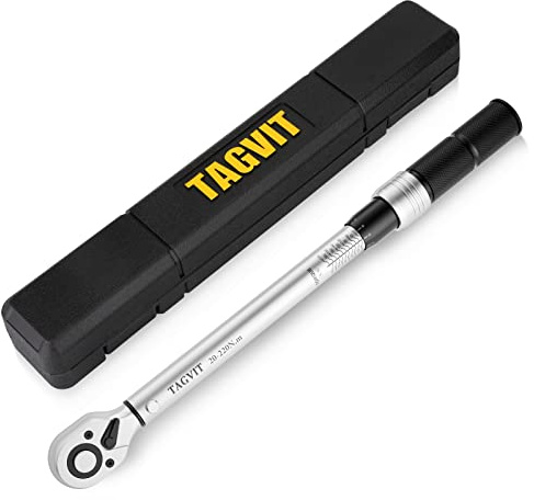 TAGVIT Llave Dinamométrica 1/2, ±3% Alta Precisión, 20-220 Nm Llave Dinamométrica para Motocicletas Coche y Camión