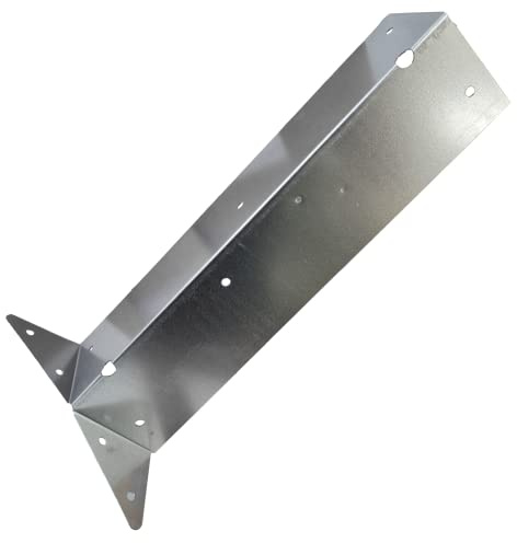 Arris Rail Fence Post Brackets 8 Pack, Galvanised Steel 300mm x 60mm | Feather Edge Fencing Support, Pre-Drilled for Easy Fitting, Fence Panel Clips, 12 Inch Rail Bracket, L-Shaped Metal