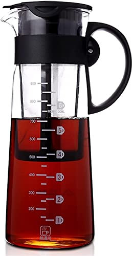 REJOON Perkolator Kaffeekanne Tragbare heiße/kalte Brühfilter Kaffeekanne Teekanne Espresso EIS Tropfglas Perkolator Küchenzubehör Bar Werkzeuge (Size : 900ml)