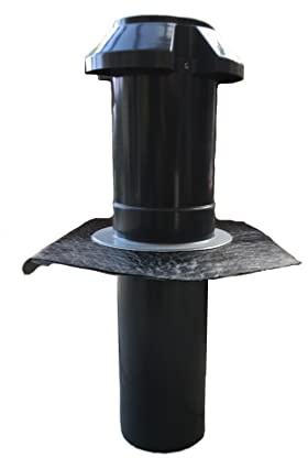 Flachdach-Sanitärlüfter, Bitumen- oder PVC-Flansch, Dachentlüftung, Abluft, Lüfter (DN 150 - Bitumen-Flansch)