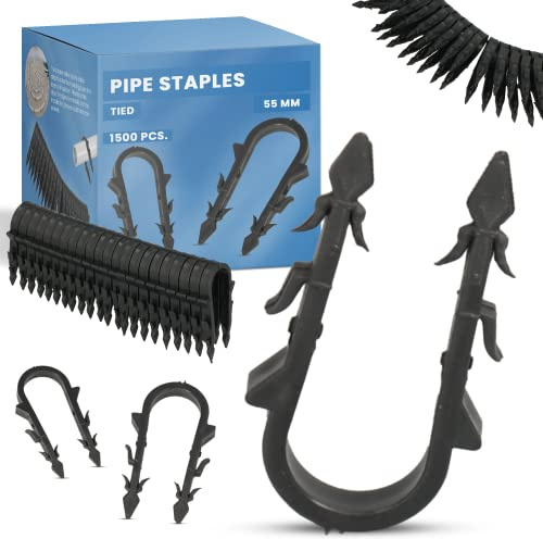 1500x Tackernadeln Rohrhalter Fußbodenheizung 55mm Tackerklammern Geschweißt Klammer Für Isolierung Klammerpistole Rohrtackerklammern Taker-Clipsatz Rohrklammern Ankerclips Heftklammern