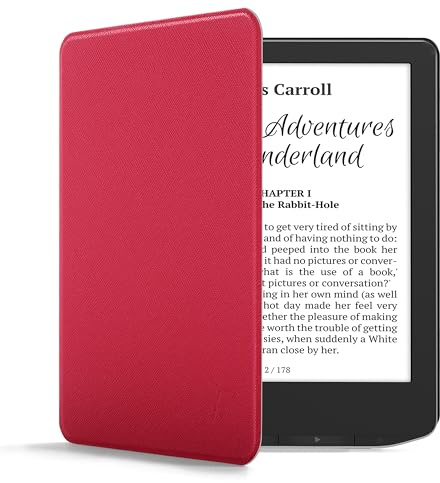 Forefront Cases Hülle für Pocketbook Verse und Pocketbook Verse Pro (Modell: 2023) - Rot - Dünn und Leicht, Smart Auto Schlaf/Wach Schutz-Hülle (Tasche)