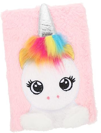 BESTonZON Plüsch-einhorn Notizbuch Für Mädchen Niedliches Tagebuch Mit Kuscheligem Einband Tragbares Schreibheft Für Junge Mädchen Langlebiges Schülerjournal Geschenk Für Schule Und Freizeit