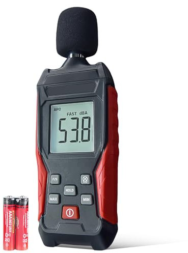 GOEDCH Fonometro Fonometro Digitale Portatile: 30 dB-130 dB Misuratore di Rumore Digitale, Misuratore Decibel, Misuratore di Rumore Tester, Display LCD, Fonometro Professionale per Home, Factory