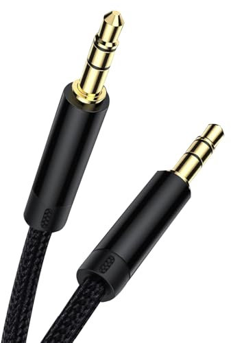 YHQZ 1M Aux Cable Braided Stereo 3.5mm Audio Cable,Mini Jack Male to Male Audio Cable,Nylon Braided Aux Lead Auxiliary for Car,Smartphone,Home Stereo,Laptop and More(3.3ft Long)