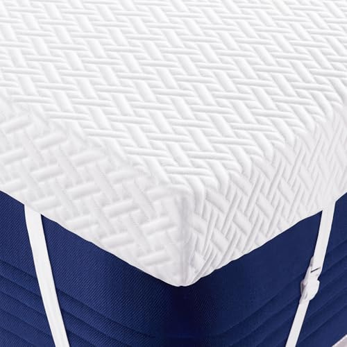 Fijinhom Memory Foam Mattress Topper Kingsize Bed, 3 Inch Thickness Mattress Toppers King,Cooling Bed Topper with Breathable & Washable Cover (King-150x200cm)