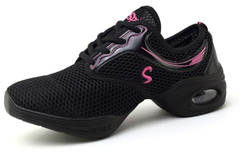 Hixingo Scarpe da Ballo Sportive Donna Fitness Ginnastica Sneakers Scarpe da Running Casual Traspirante Antiscivolo Jazz Moderno Comode Classiche Scarpe Danza Sneakers