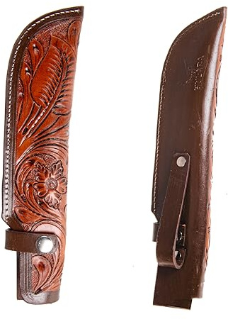 Hulara Echte Ledertasche, handgefertigt, echtes Leder, Messerscheiden mit Gürtelschlaufe, Taschenmesserhalter für Gürtel, 25,4 cm Klinge, passend für Messerholster