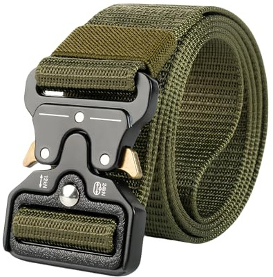 YUZHEDM Taktischer Gürtel Schnellverschluss Herren Ungefähr 130cm Aktischer Dienstgürtel Nylo Schnalle Taktischer Tactical Belt Tactical Gürtel Herren (Armeegrün)