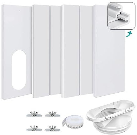 Kit de placa deslizante de ventana ajustable para aire acondicionado portátil, kit de ventilación para manguera de escape, conducto de aire acondicionado expandible, fácil instalación, accesorios de