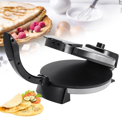 Naturalpowev 10 Tortilla Maker, Electric Tortilla and Roti Maker with LED Indicator Lights & Adjustable Temperature Control, Non-stick Cooker for Homemade Mexican Tortillera, Taco, Roti
