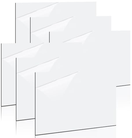 Gohytal Plaque Acrylique pour Gravure Laser - 30 x 20 cm - Lot de 6 Plaques en Plastique ABS, Plaque de Gravure Laser de 1,3 mm Pour Gravure,Peinture,Bricolage,Découpage,Décoration d'intérieur(Blanc)