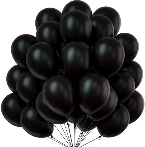 Gleemix 20 Stück Schwarze Luftballons, 10 Zoll Luftballons Schwarz, Geburtstag Schwarze Ballons Girlande, Helium Ballons Schwarz für Geburtstag Hochzeit Halloween Deko Babyparty Jubiläums Casino Deko