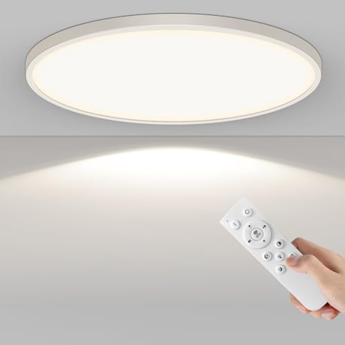 AprZLee Ø40cm Deckenleuchte, 38W deckenlampe led mit Fernbedienung Dimmbar 3000K-6500K, 3800Lumen Modern Deckenlampe Wohnzimmer Ultra Dünn 2.1CM für Schlafzimmer Badezimmer küche