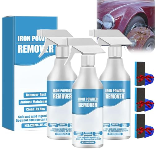 Spray anti-rouille et particules de fer pour voiture, multi-usage, spray à action rapide, nettoyant pour métal, outils, voitures (3 pièces)