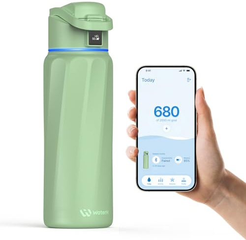 BOOST Smart Water Bottle with Reminder & Tracker, Double Wall Vacuum Insulated Bottles Stainless Steel, 32oz BPA-Free Wide Mouth for School, Gym, Office, Ideal for Mother's Day