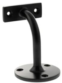 Matt Black Handrail Bracket – Wall Mount Stair Rail Support with Screws