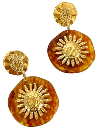 Elegant Chrysanthemum Earrings Stainless Steel Vibranting Acrylic Florals For Casual Outfit Pairing Elegant Floral Earrings Daily Wear
