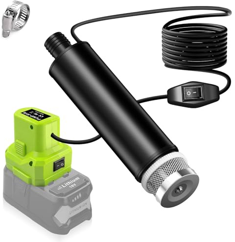 Water Pump Fit for Ryobi 18v Battery,100W 12V- 635GPH Portable Transfer Pump for Camping, Tub, Garden, RV, Pond - Ideal for Draining Job Sites! (Battery Not Included)