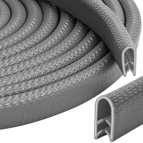 Kantenschutz für Blech Gummi Klemmbereich 1-2 mm kantenschutzprofil Metall zur Verkleidung Einer Scharfen Kante für Die Meisten Autos Blechverarbeitung Bootsbau Handwerk 10M(10, Grau, 2mm)