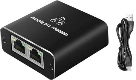 Adattatore di rete RJ45 Gigabit Ethernet da 1 a 2 1000 Mbps per cavi Cat5/5e/6/7/8 con cavo di alimentazione USB Splitter di rete domestica