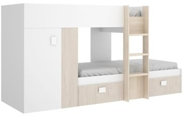 Befara Cama Tren con Armario Colin - Blanco/Alistonado