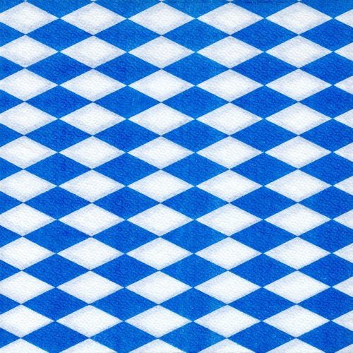 100 Servietten Bayrische Raute Blau Weiß Oktoberfest 33x33cm