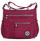 Damen Nylon Messenger, Popoti Handtasche Schultertasche Tote Geldbörse Multifunktion Umhängetasche Einfarbig wasserdichte Crossbody Tasche für Reise Alltag (Rot A)