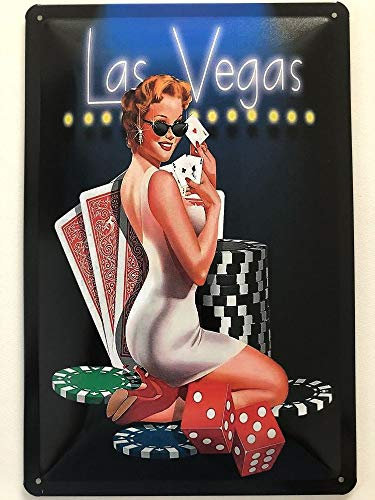Blechschild 30 x 20 cm Las Vegas - Poker Casino - Deko7