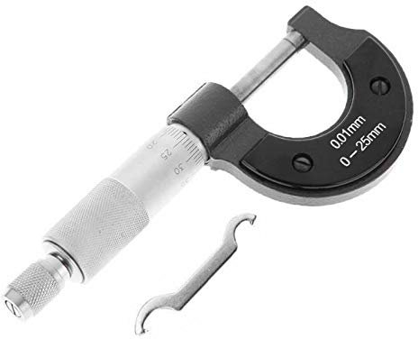 BE-TOOL - Micrometro metrico da 0 a 25 mm, per uso esterno/esterno, micrometro, calibro per meccanista, colore: marrone