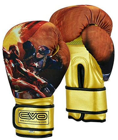 EVO Kids Boxing Gloves Junior MMA Bag Mitts GEL Punching Bag Muay Thai Martial Arts Kick Boxing Sparring Training Fighting UFC Gloves 4OZ 6OZ 8OZ (8OZ)