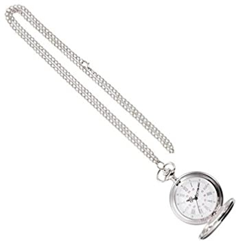 UKCOCO Retro Taschenuhr Große Ausführung Quarz aus Zinklegierung mit Glas | Vintage Taschenuhr, Glatte Ausführung, Silberfarben, mit Kordel, zur Kleidung als Dekoration